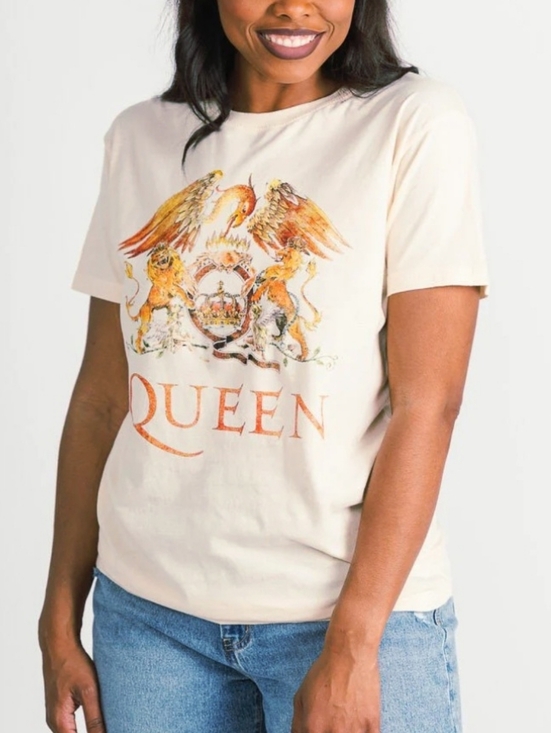 Queen Tops - QUEEN Officially Liscensed Classic Crest Rock Band Tee T-Shirt M Lt.Heather Gray